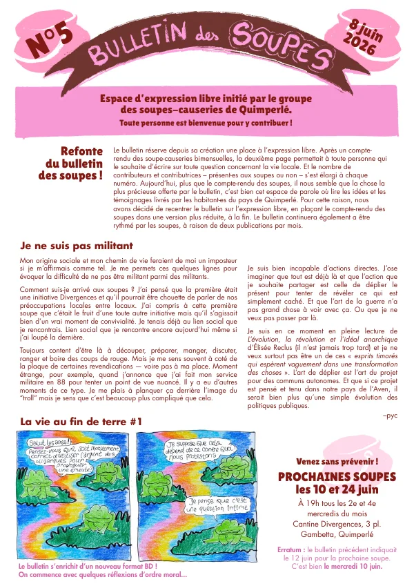 Couverture du Bulletin des soupes n°5